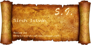 Sirch István névjegykártya